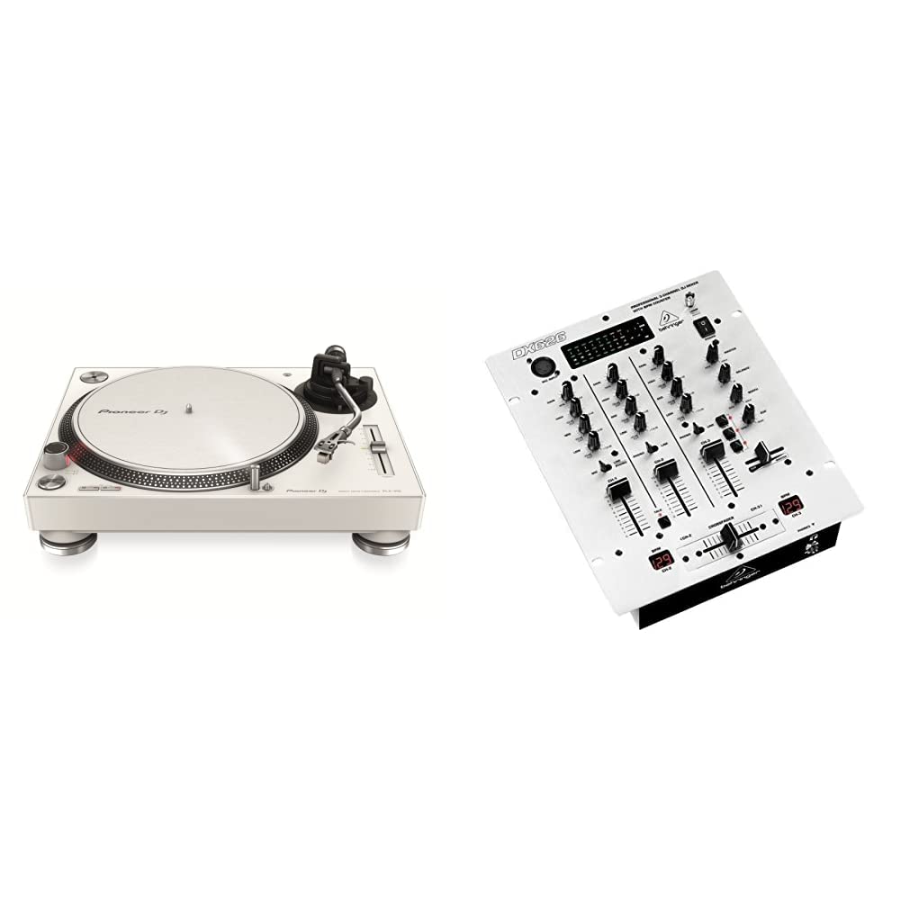 Pioneer DJ PLX-500-W Direct Drive DJ Turntable, White & Behringer