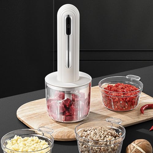 Hachoir à ail électrique multifonction avec lames en acier durable
