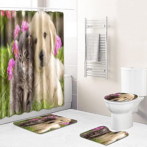 Claean-Acces-Home Toilettendeckelbezug Badezimmer Set Wc Duschvorhang Badetuch Küche Wasser Absorbierende Fuß Pad Tee Decke-Mo44_45*75Cm+180 * 180