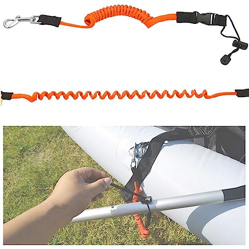 zalati Kayak Paddle Leash Safety Elastic Canoe Paddle Rope with Snap Buckle and Drawstring for canoë-kayak canoë surf jeu