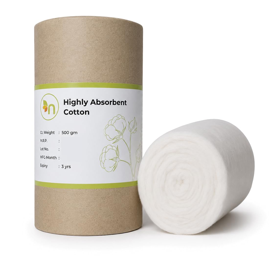 Highly Absorbent Cotton Roll 500gm | 100% Pure Soft Cotton Wool for Wound Care, Makeup Removal, Baby Care, Facial Cleansing & First Aid | Lint-Free, Skin-Friendly, Non-Allergic | 3 Year Shelf Life-picture-33