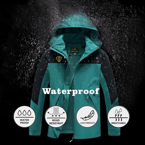 GIISAM Rain Jacket for Women, Women's Waterproof Lightweight Rain Jackets Packable Raincoat Windbreaker Coat with Hood3