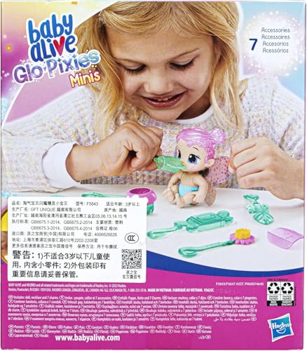 Baby Alive Glo Pixies Minis Carry ‘n Care Necklace Doll miniatura 4