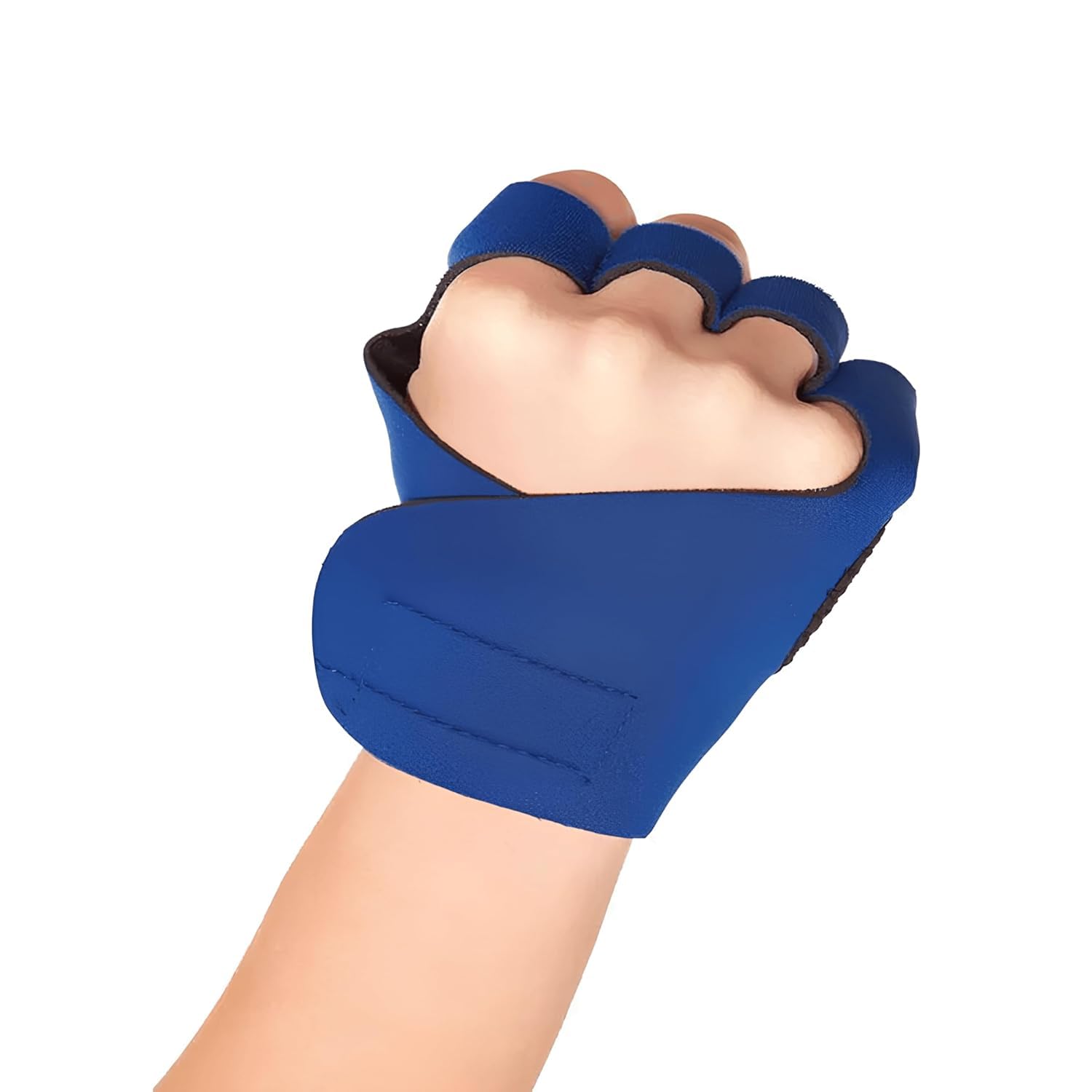 Luva de Academia Antiderrapante para Mão Esquerda, Proteção para Pulso, Ajustável, Azul
