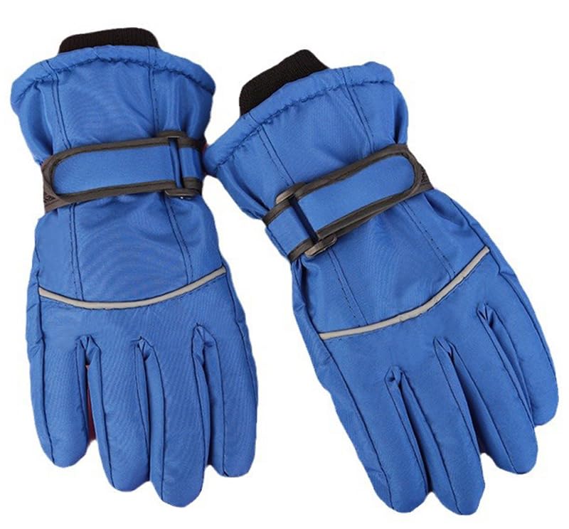 Kids-Winter-Snow-Gloves Boys Girls - Cold-Weather Anti-Slip Ski-Gloves with Thick Plush for 6-9Years