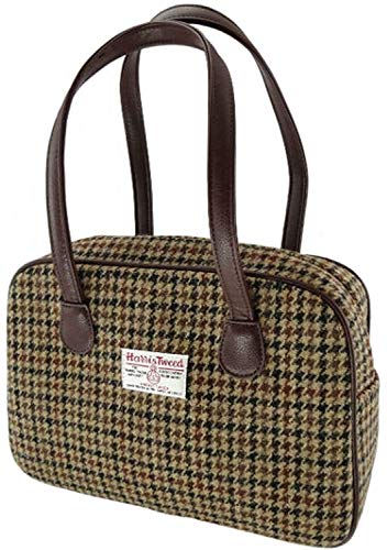 Harris Tweed Ladies Brown Dogtooth Bolso de Mano Cuadrado lb1005u00a0COL27