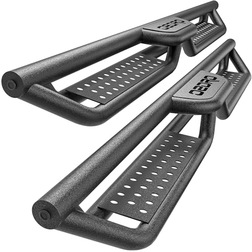 Running Boards SuperCrew Cab Compatible for 2015-2025 Ford F150 F-150 & 2017-2024 F250 F350 F-250 F-350 Super Duty Crew Cab Side Step, Black Side Bars Nerf Bar (4 Full Size Doors)