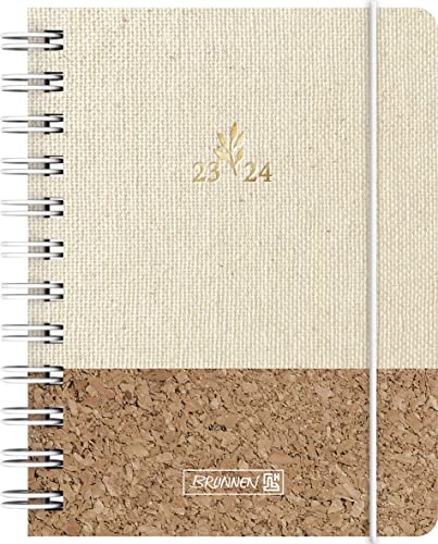 BRUNNEN Daily calendar "Natural Neutrality" 2023/2024 A6 natural, 1 page = 1 day, Sat + Sun. on one page