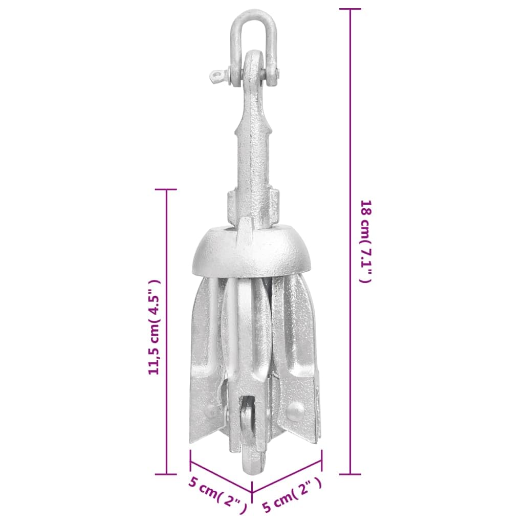 Anclaje plegable con cuerda, plata de 0,7 kg, hierro fundido galvanizado, 4 hoyuelos, anclajes para kayak, canoa, barco inflable, velero, barco a motor, seguro amarre al agua