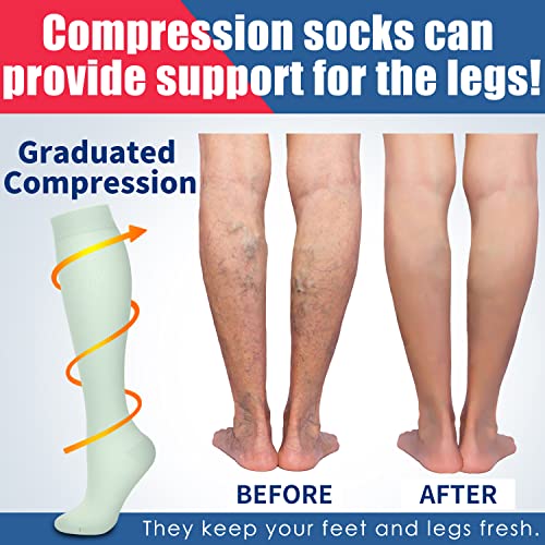 Image of Laite Hebe 4 Pairs-Compression Socks for Women&Men Circulation-Best Support for Nurses,Running,Athletic