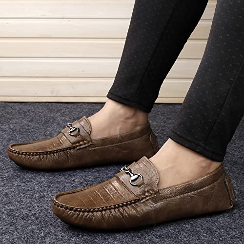 Image of Men's Synthetic Leather Material Casual Driving Loafer Buckle Shoes