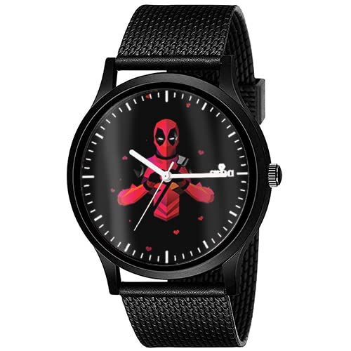 AROA Watch New Watch for Superhero Deadpool Heart Sign Model : 418 Men Black Metal Type Rubber Analog Watch Black Dial for Men Stylish Watch for Boys (B0C3DK69XX) Amazon Price History, Amazon Price Tracker