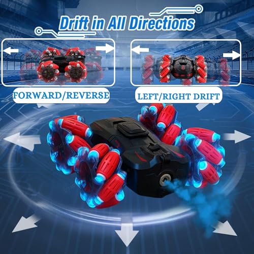 Image of GRAPHENE 4x4 RC Remote Control Car Toy for Kids Boys Adults Stunt Drift Car Hand Sensor Gesture Control 360 Spin 4WD High Speed Spray Mist Crawler Rotating Off Road Smoke Racing Car for 5+ Years