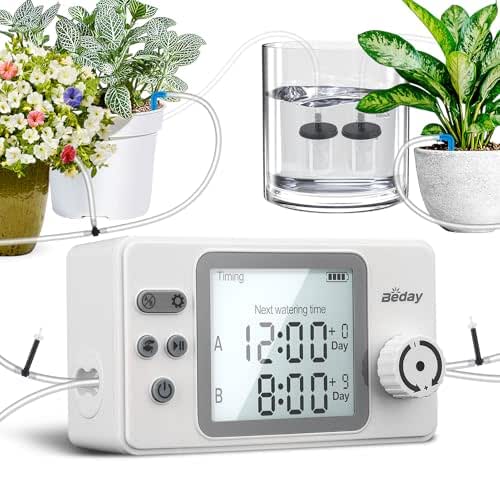 Automatic Watering System Dual Pump for Indoor Plants, Built-in Rechargeable