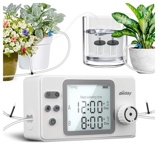 Automatic Watering System Dual Pump for Indoor Plants, Built-in Rechargeable Battery, Two Independent Water Zones, Worry-Free Vacation Drip Irrigation Kit, Water-Saving Smart Plant Waterer, White