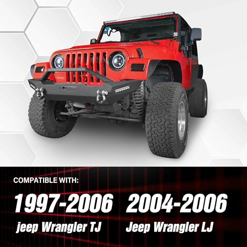 Image of YZONA for Wrangler TJ LJ Flat Front & Rear Fender Flares Compatible with 1997-2006 Jeep Wrangler TJ & 2004-2006 Jeep Wrangler LJ, Off-Road Heavy Duty Steel Mud Guard Combo Wheel Fenders 4 PCS Kit