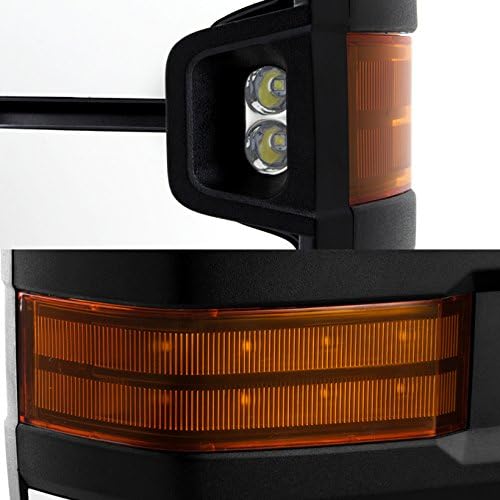 Miniatura 3 de AKKON - Para Silverado 14-20 Silverado Amber Extensible Towing Power Heated Función Espejos Laterales Set Par con Cubierta Cromo