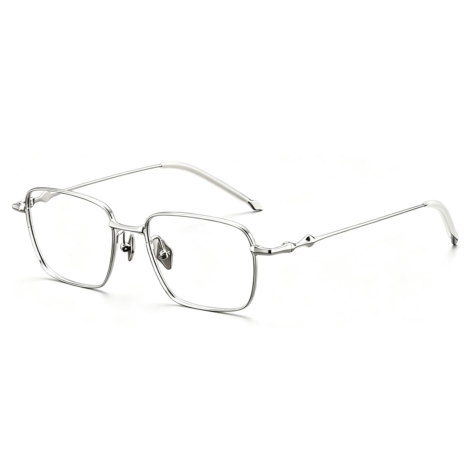 Monturas de Gafas for Hombre Gafas Suqare(Silver)