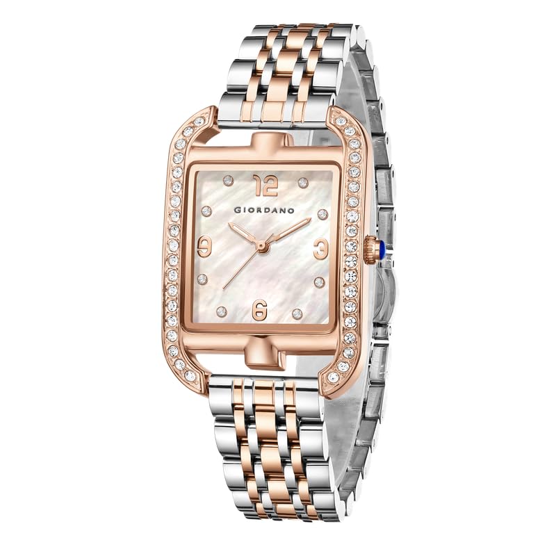 Image of Giordano Analog Watch for Women- Stylish Dial with Crystal Accents, Metal Strap, Quartz Movement - Elegant Accessory for Special Occasions - GZ-60108
