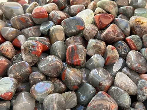 Image of GAF TREASURES 1 /2 LB African Bloodstone Tumbled Stones, Polished African Bloodstone Gemstone, African Bloodstone Healing Crystals (African Bloodstone)