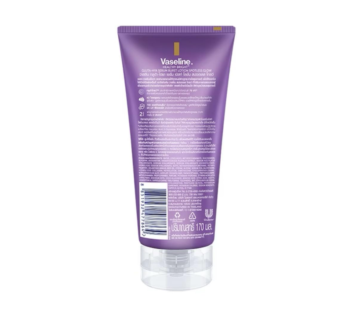 Vaseline Healthy Bright Gluta-Hya Serum Burst Lotion, Spotless Glow, 170ml, 170 ml (Pack of 1) - Image 2