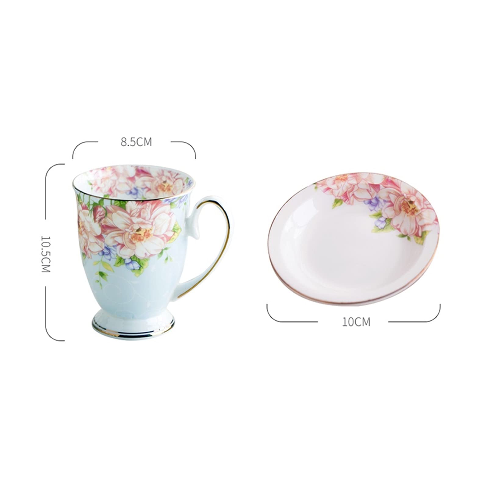 Zestawy filiżanek i spodków Europejski styl ceramiczny szkło wodne moda domowy salon filiżanka wakacje prezent Zestaw kubków (Color : B)