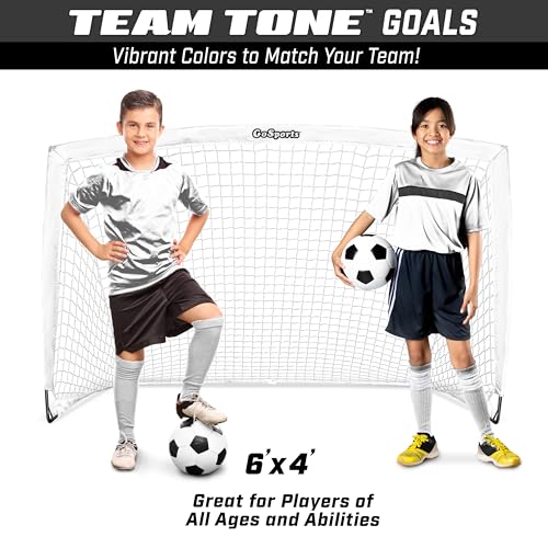 Image of GoSports Portable Soccer Goals for Kids - 13 Color Options - Choose 4 x 3 ft or 6 x 4 ft - Team Tone Pop Up Nets for Backyard