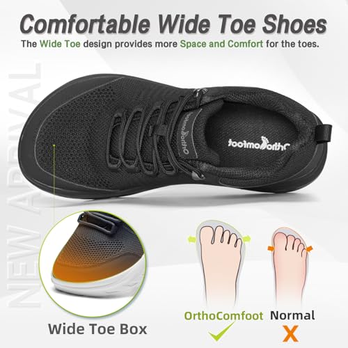 OrthoComfoot Men's Orthopedic Comfortable Diabetic Wide Shoes: Wide Toe Box Arch Support Plantar Fasciitis Sports Sneakers,Fashion Casual Hammer Toes Shoes for Foot and Heel Pain Relief2