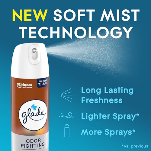 Glade Air Freshener Room Spray, Cashmere Woods Scent, Odor Fighting to Deliver Long Lasting Freshness, 8 Oz, 6 Count