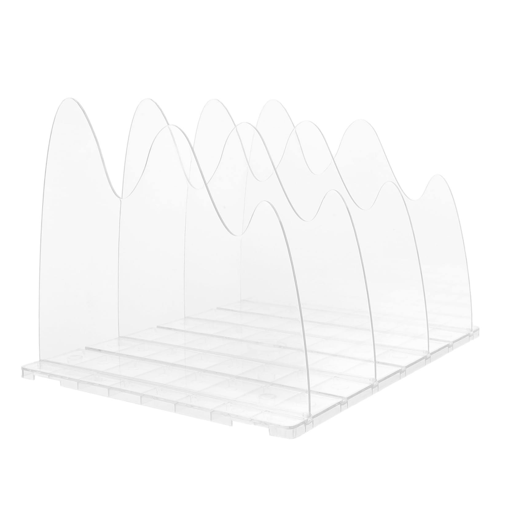 Divisor de Estantes Ajustable de Plástico Transparente, Organizador Creativo con Múltiples Compartimentos para Bolsos, Correo y Oficina