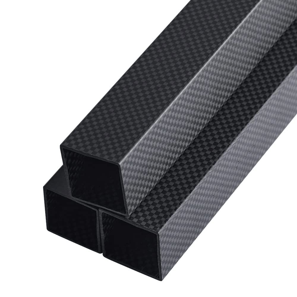 3 Pezzi Lunghezza 500 Mm OD8 Mm 15 Mm 18 Mm 20 Mm 22 Mm 25 Mm 30 Mm Tubo In Fibra Di Carbonio, Tubo Quadrato In Fibra Di Carbonio Pieno Ad Alta Resistenza 3K Opaco Semplice(12x12x10mm)