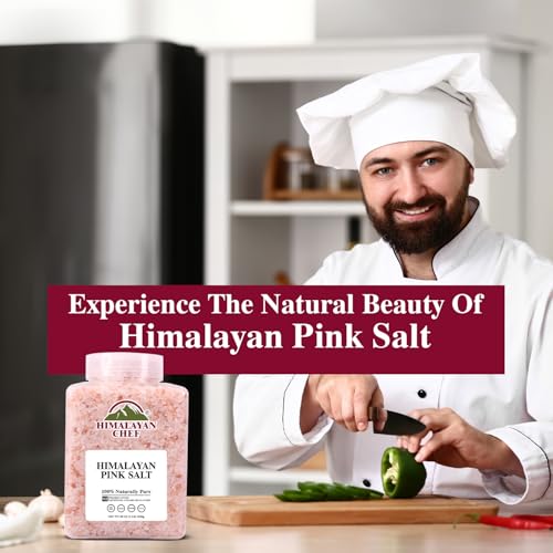 Image of Himalayan Chef Pink Himalayan Salt Coarse Grain, 5 lbs Plastic Jar - Pure, Natural, Kosher, Mineral-Rich, Ideal for Grinder Refills, Cooking, Seasoning