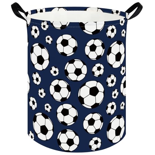 Image of FXOLCSHE Laundry Hamper,Football Soccer Basket Kids Storage Basket,Kids Gift Basket,Waterproof foldable laundry basket,Boys soccer hamper(Soccer)