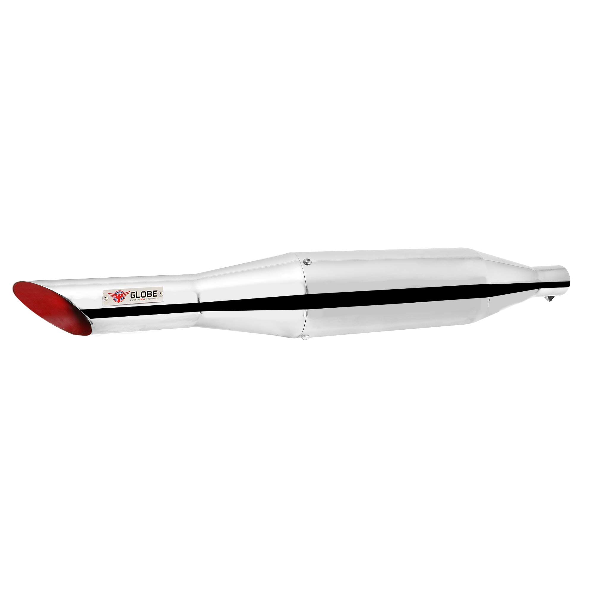 Generic Red Roster Silencer Crome Exhaust for Royal Enfield Classic 350/500-image-17