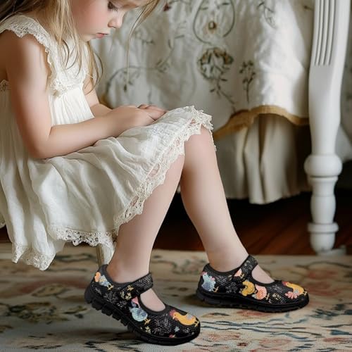 Girl's Animal Design Running Shoes Comfortable Mary Jane Shoes Fashion Sports Shoes Mesh Loafers Soft Walking Shoes3