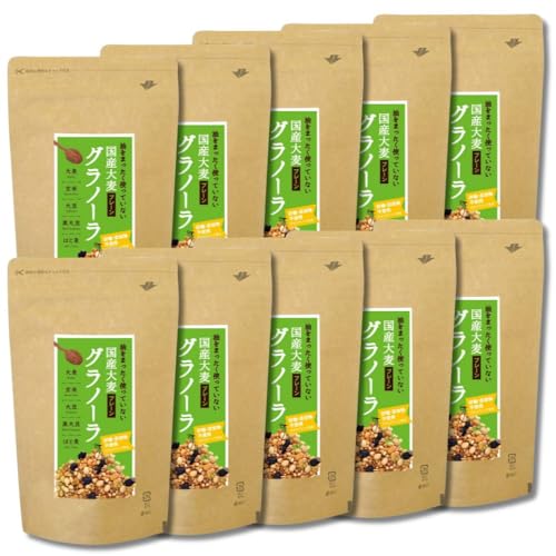 小川生薬 砂糖・添加物・油不使用 国産大麦グラノーラ 250g 10個セット プレーン ノンオイル シュガーフリー 添加物フリー