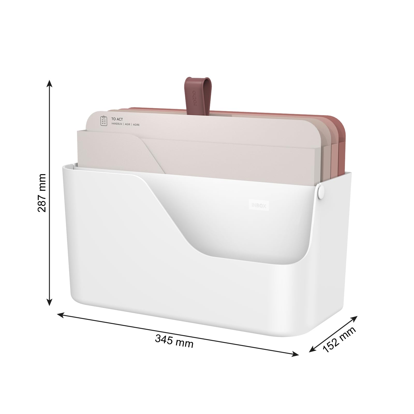 Rotho MyPaper organizer na dokumenty MY PAPER Plus, tworzywo sztuczne (PP) nie zawiera BPA, biały/czerwony, 36,4 x 16,8 x 31,7 cm