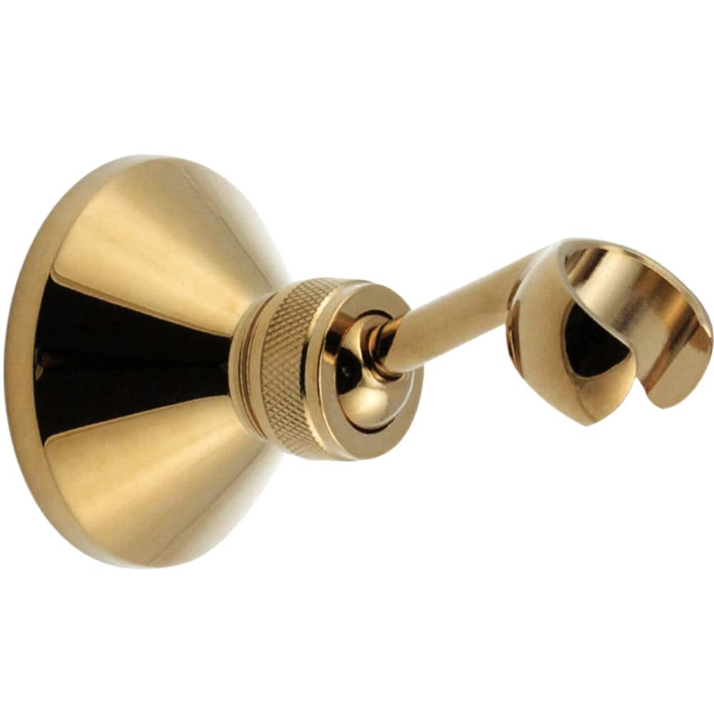 TINTON LIFEUniversal Bathroom Adjustable Shower Head Wall Mount Holder Base Removable Bracket Shower Head Adapter for Kids or Adults(Triangle Titanium Gold)