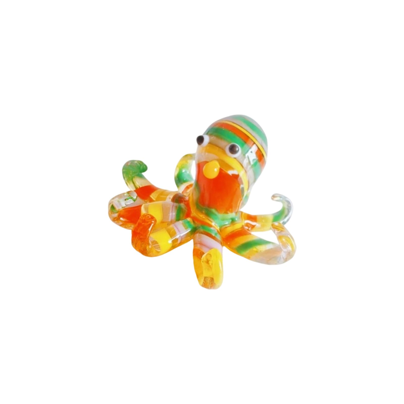 Uitndvyte Colored Red Artistic Colorful Octopuses Glass Miniature Figurine Decors Desktop Ornament Perfect Present For Christmas Housewarmings Party Octopuses Figurine Colorful Miniature Gifts
