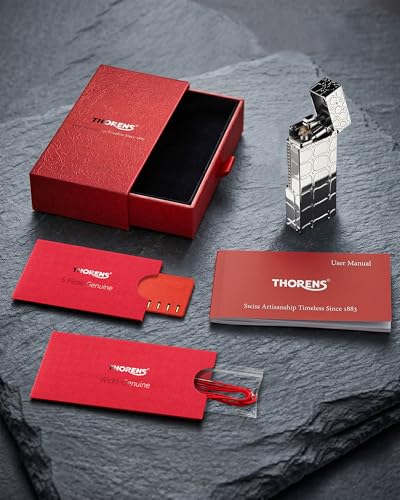Encendedor THORENS Narrow patrón cocodrilo plata clásico miniatura 2
