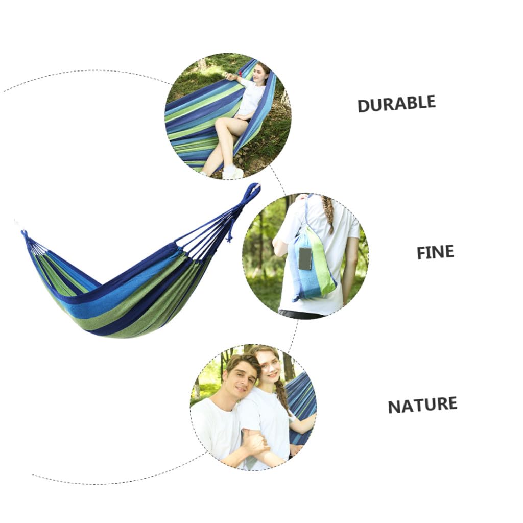 Hamac Double Portable en Toile Bleu, Léger, Facile à Installer
