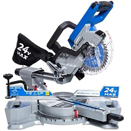 Kobalt 7-1/4-in 24-Volt Max Dual Bevel Sliding Compound Cordless Miter Saw (Tool Only)