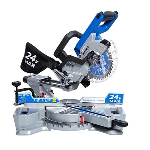 Kobalt 7-1/4-in 24-Volt Max Dual Bevel Sliding Compound Cordless Miter Saw (Tool Only)