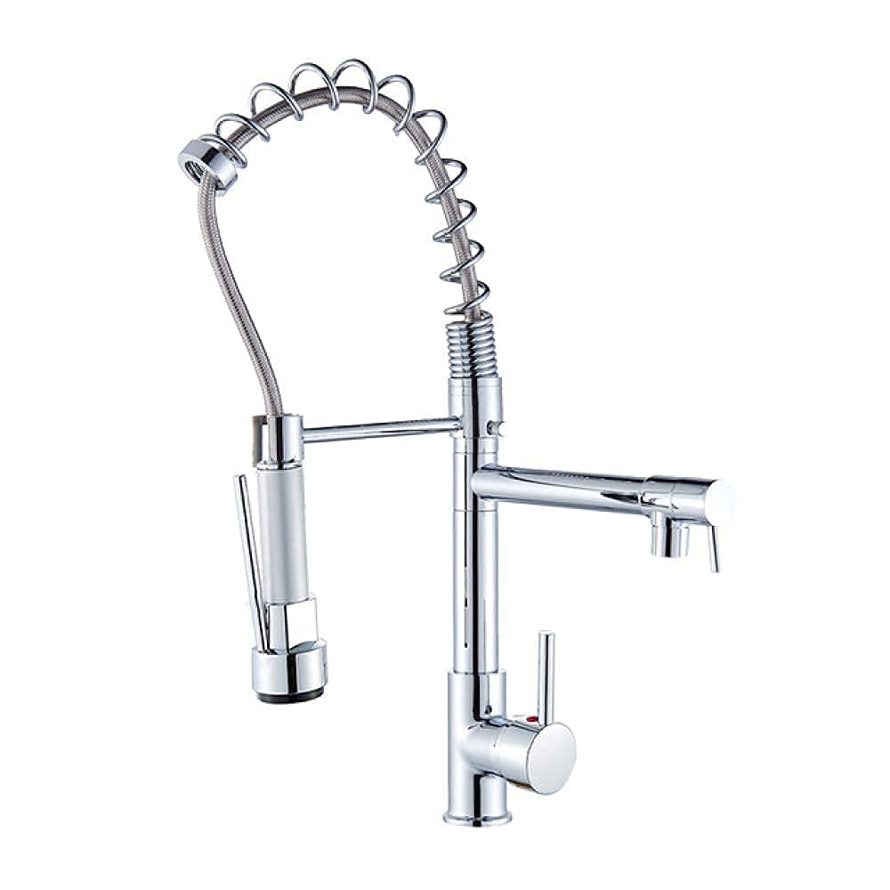 Mitigeur de cuisine noir jet double fonction et douchette extractible pour évier moderne