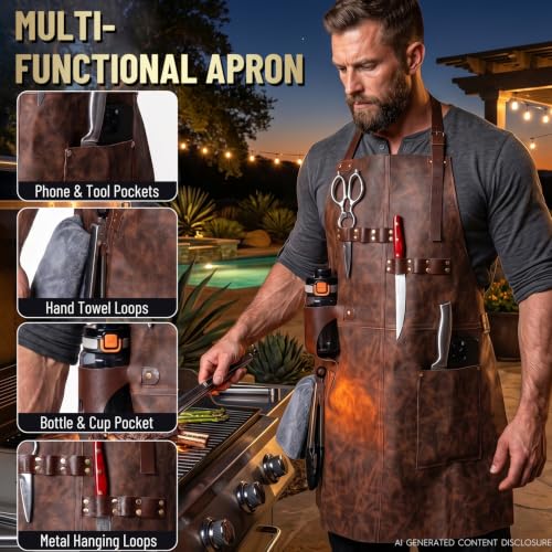 Tridep Leather Work Apron for Men