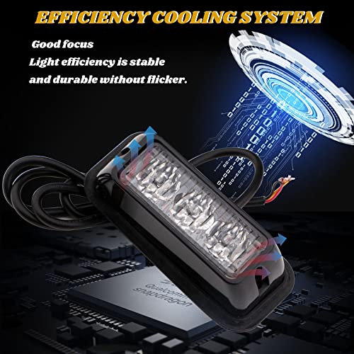 Everbrightt 2-Pack Red 3 Led Car Flash Light Drl Truck Emergency Strobe Flash Warning Light 12-24V #TOP4