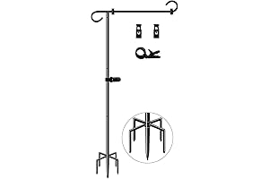 Sturdy 51" Garden Flag Pole Stand with 5-Prong Base