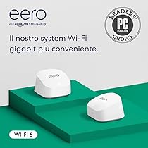 Router wi-fi mesh Amazon eero 6+ | Ethernet 1,0 Gbps | Fino a 280 m² | Connessione di oltre 75 dispositivi | Confezione da 2 | Modello 2022
