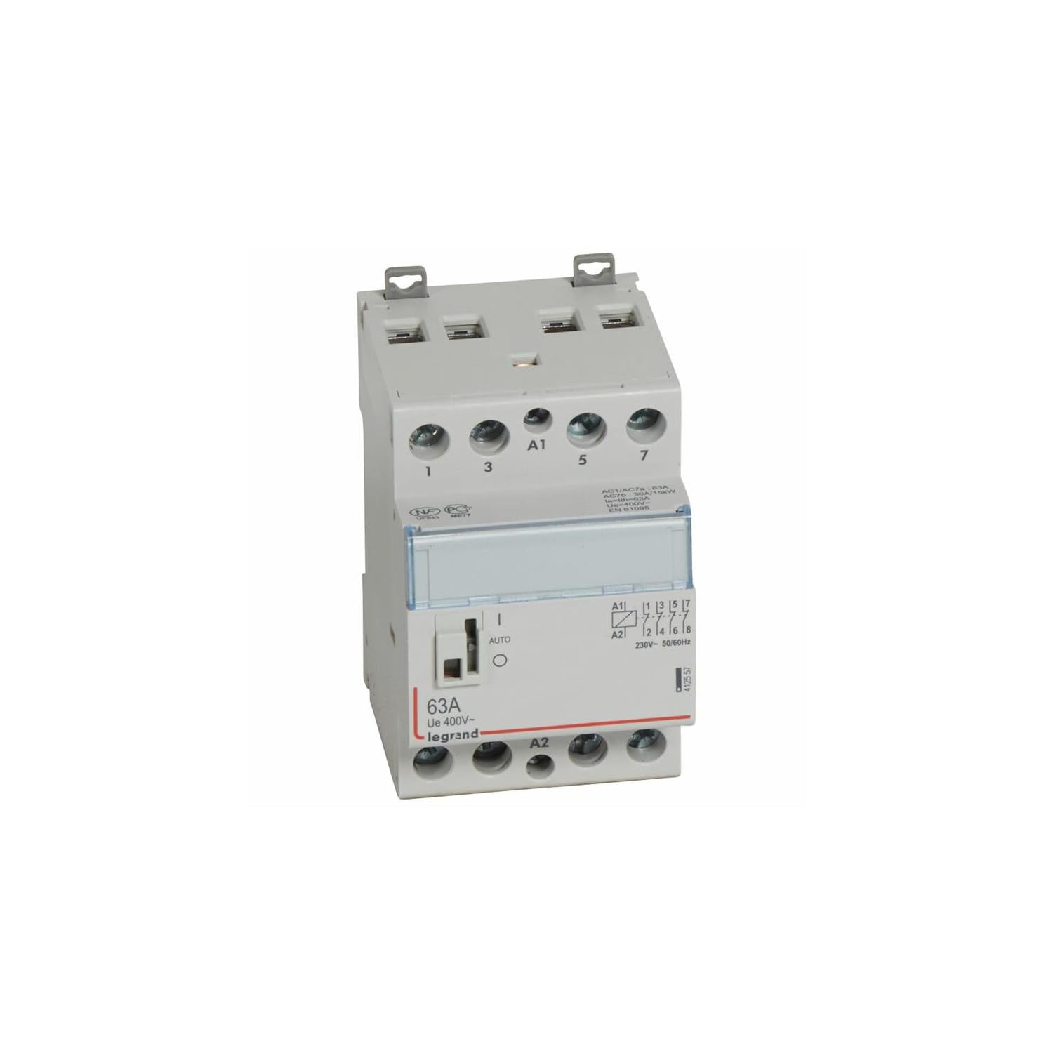 412557 Legrand - Contacteur Jour Nuit Triphasé 4p Bobine 230v - 63a - Contact 4nf - 3 Modules