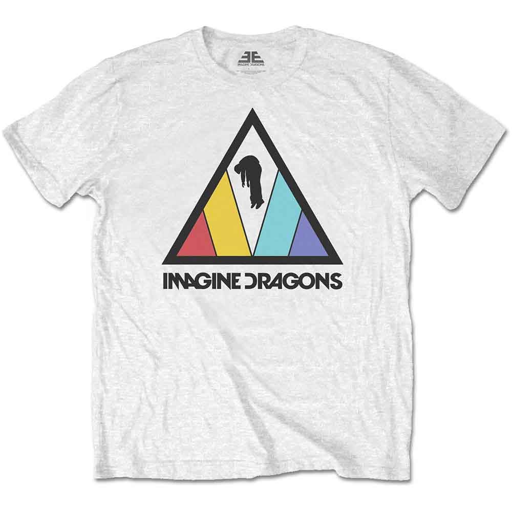 Rock Off Officially Licensed Products Men's White Imagine Dragons T Shirt Triangle Band Logo Official M